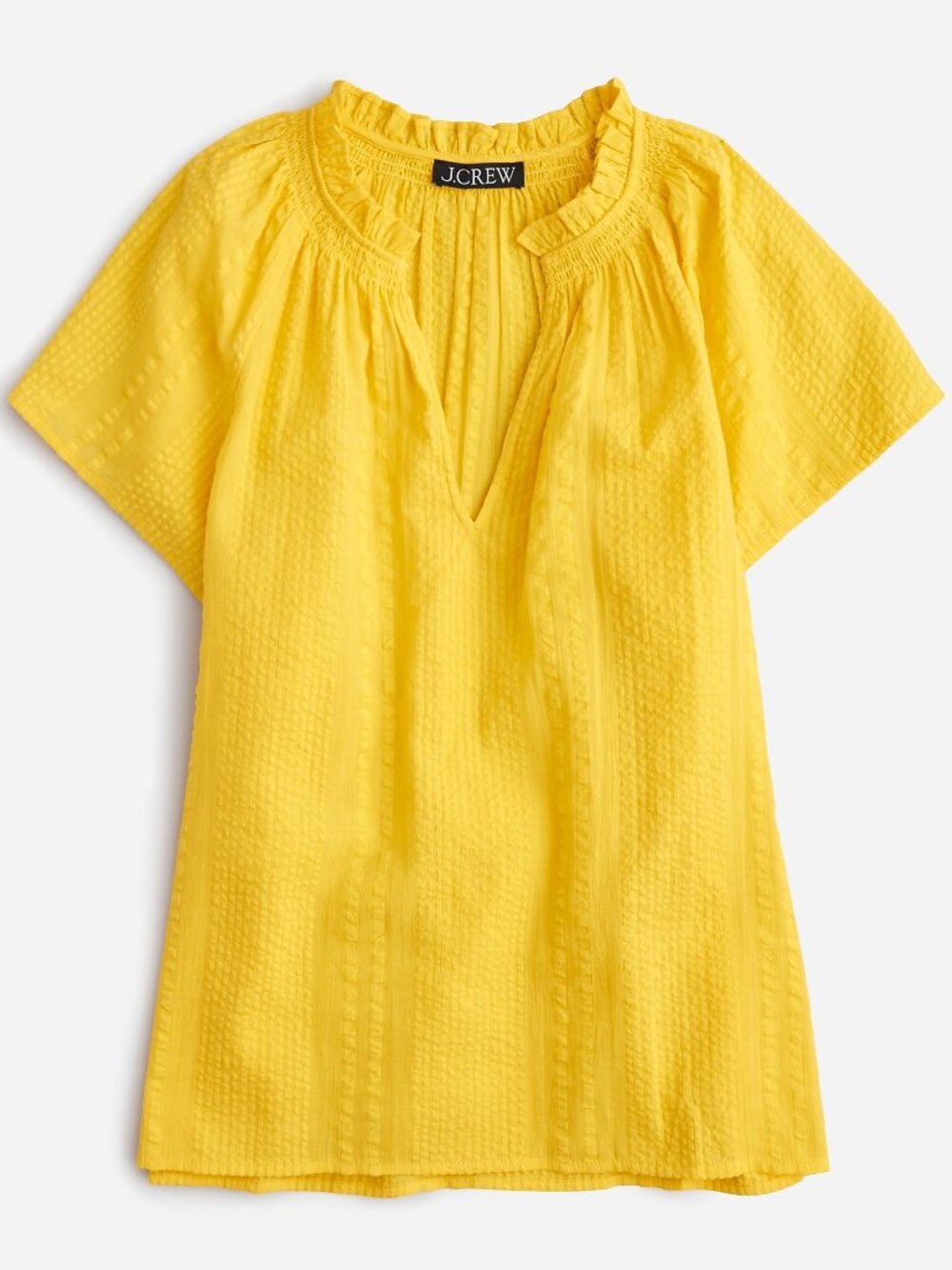 NWT J.Crew Flutter-sleeve V-neck Top in Cotton Dobby
